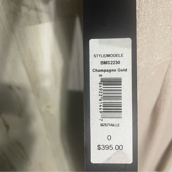 Badgley Mischka Champagne Gold Metallic Keyhole Sheath Dress size 0 NWT Party - Picture 10 of 11